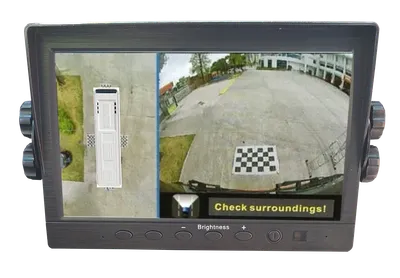 Driver display showing surroundings prompt