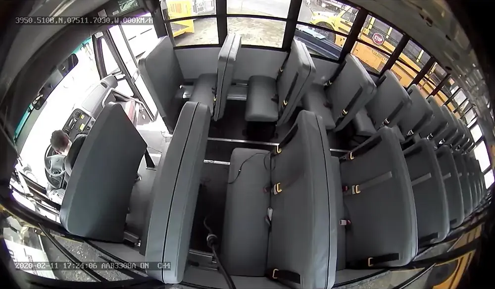Bus interior view from a camera
