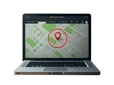 Laptop with map and map pin