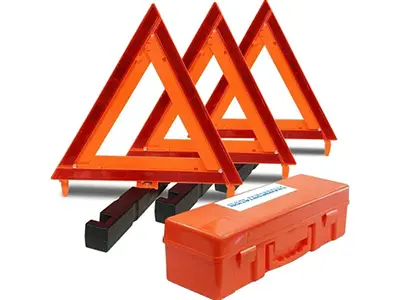 Safety orange, road triangles