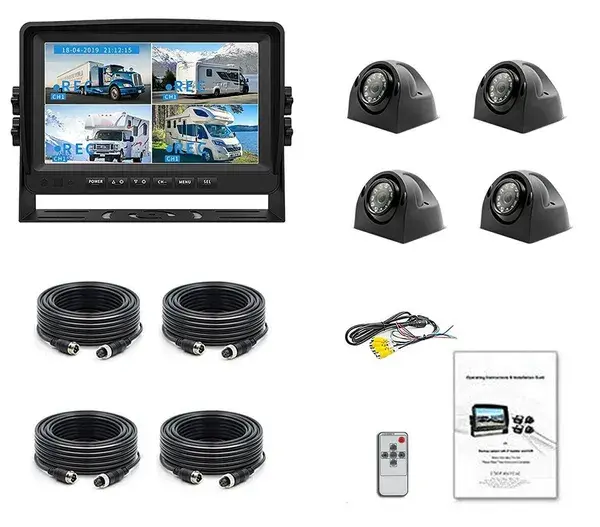 Cargo vehicle display and camera package