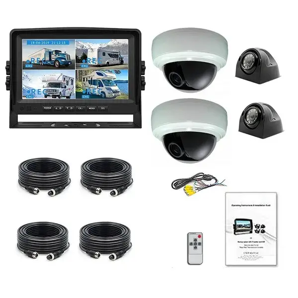 Monitor, cameras, cables, remote control, and manual